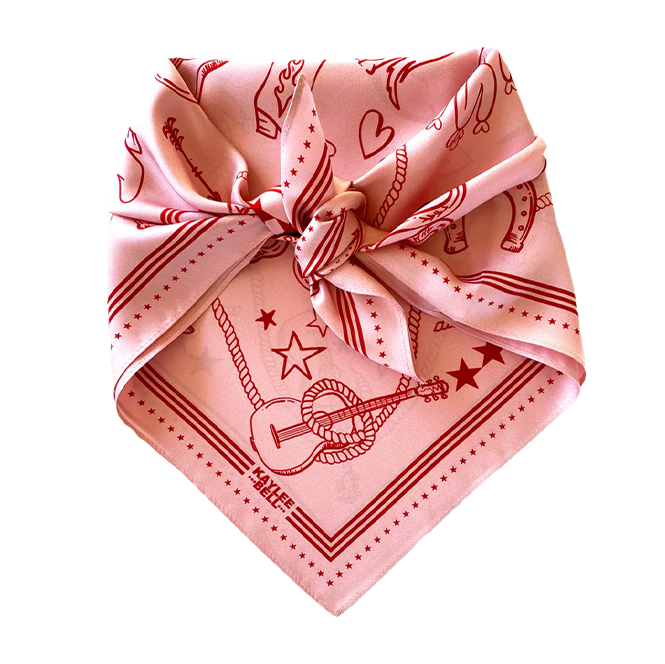 DH x Kaylee Bell - Cowboy Up Pink Petite Silk Scarf
