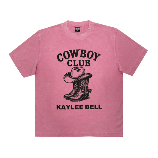 PRE-ORDER - COWBOY CLUB T SHIRT - WASHED PINK