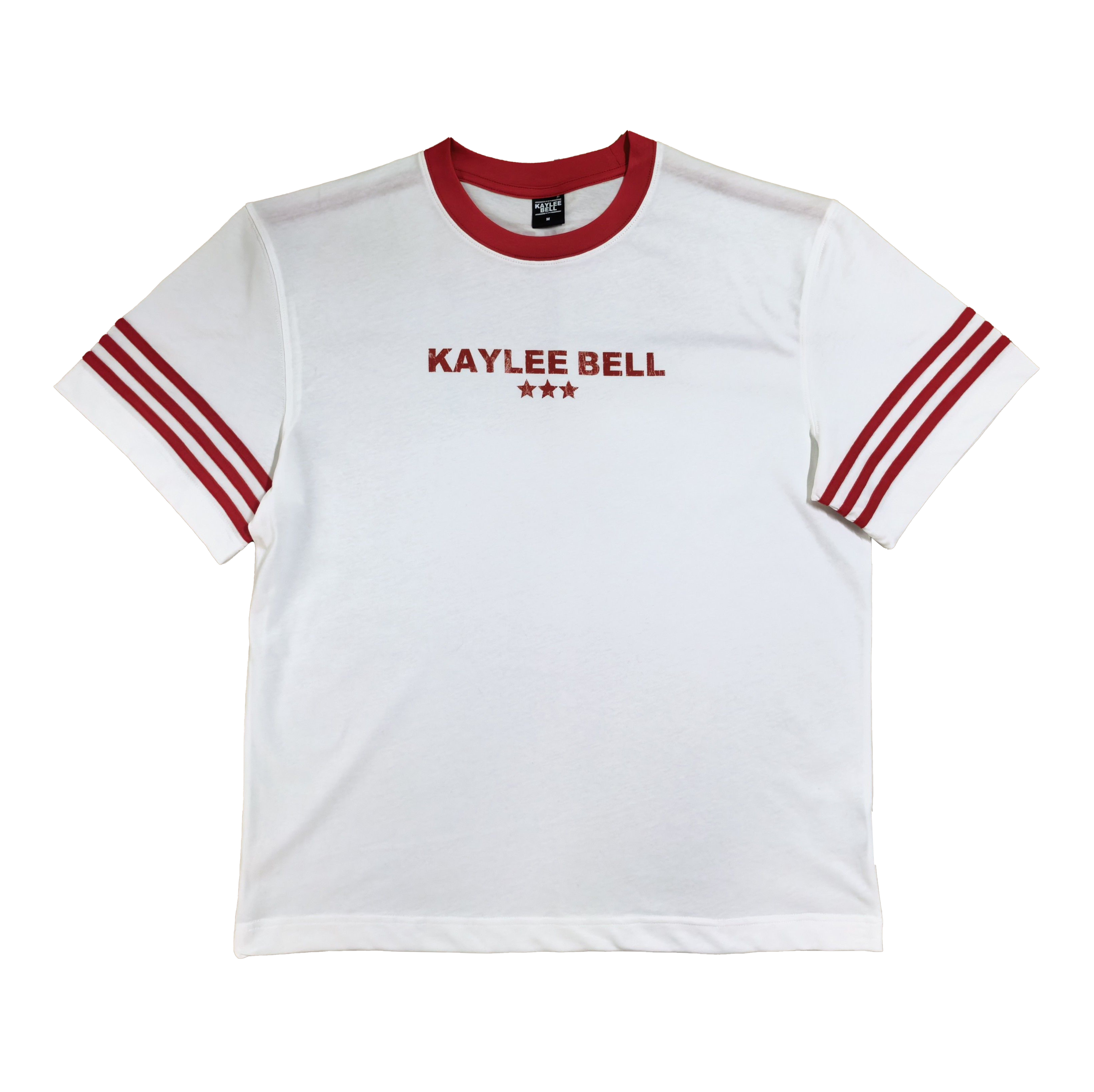 KB RINGER TEE - WHITE/RED – Kaylee Bell Merch Store