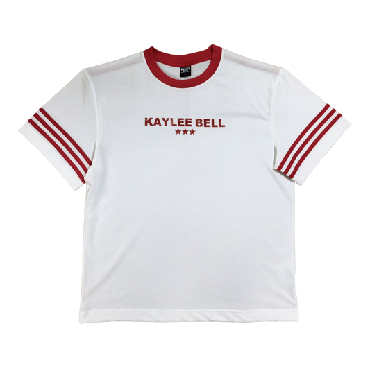 KB RINGER TEE - WHITE/RED