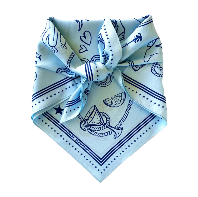 DH x Kaylee Bell - Cowboy Up Blue Petite Silk Scarf