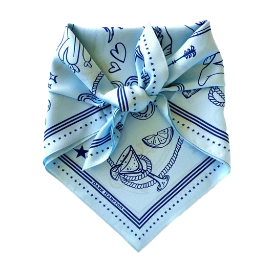 DH x Kaylee Bell - Cowboy Up Blue Petite Silk Scarf