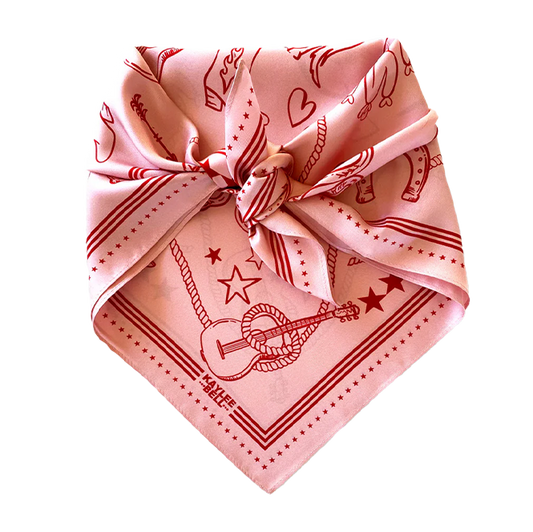 DH x Kaylee Bell - Cowboy Up Pink Petite Silk Scarf